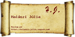 Halászi Júlia névjegykártya